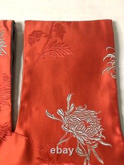 Super Rare Vintage Japanese Knot Bag 1950's To 1960's Redish Orange Geisha