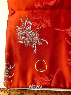 Super Rare Vintage Japanese Knot Bag 1950's To 1960's Redish Orange Geisha