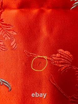 Super Rare Vintage Japanese Knot Bag 1950's To 1960's Redish Orange Geisha
