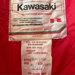 Super Rare Vintage Kawasaki Snow Mobile / Snow Overall Pants. Size XL