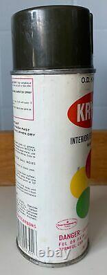 Super Rare Vintage Krylon O. D. Khaki 2301 Paper Label Spray Paint Can Olive Drab