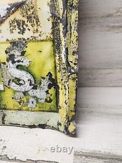 Super Rare Vintage LIME COLA Soda Sign From the Late 20's Patina VHF Embossed