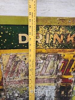 Super Rare Vintage LIME COLA Soda Sign From the Late 20's Patina VHF Embossed