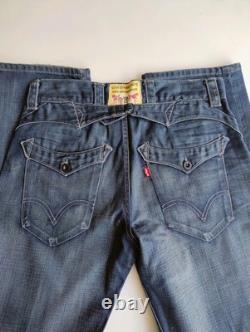 Super Rare Vintage Levi's Buckle Back Button Fly Jeans Size 32x34 Western