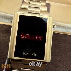 Super Rare Vintage Longines LED Digital Watch with Case & Box Works Great