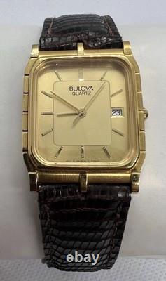 Super Rare Vintage Luxury GP Rectangular Tank BULOVA Men Watch 80s