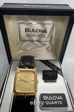 Super Rare Vintage Luxury GP Rectangular Tank BULOVA Men Watch 80s
