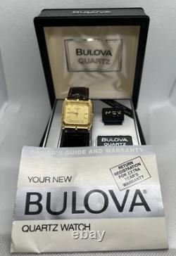 Super Rare Vintage Luxury GP Rectangular Tank BULOVA Men Watch 80s