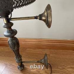 Super Rare Vintage MCM Floral wall mounted hurricane lamp