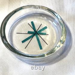 Super Rare Vintage MCM Salem North Star Atomic STARBURST Round Glass Ashtray HTF