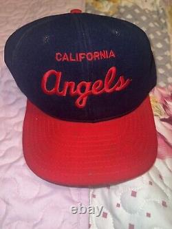 Super Rare Vintage MLB California Angels Script SnapBack Hat