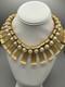 Super Rare Vintage Marvella Gold Matte Statement Necklace, Faux Pearls