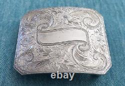 Super Rare Vintage McCabe Sterling Silver Mongram Plate Trophy Style Belt Buckle