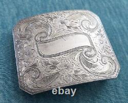 Super Rare Vintage McCabe Sterling Silver Mongram Plate Trophy Style Belt Buckle