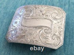 Super Rare Vintage McCabe Sterling Silver Mongram Plate Trophy Style Belt Buckle