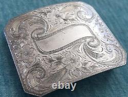 Super Rare Vintage McCabe Sterling Silver Mongram Plate Trophy Style Belt Buckle