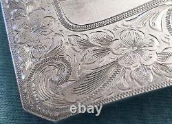 Super Rare Vintage McCabe Sterling Silver Mongram Plate Trophy Style Belt Buckle