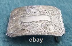 Super Rare Vintage McCabe Sterling Silver Mongram Plate Trophy Style Belt Buckle