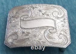 Super Rare Vintage McCabe Sterling Silver Mongram Plate Trophy Style Belt Buckle