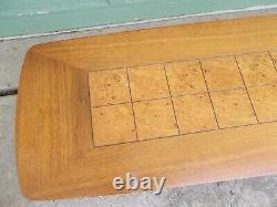 Super Rare Vintage Mid Century Lane Burl Inlaid 70 Surfboard Coffee Table 1954