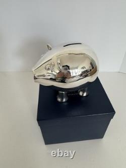 Super Rare Vintage Mikimoto 925 SS Silver Piggy Bank 5 Long New With Box(has cut)