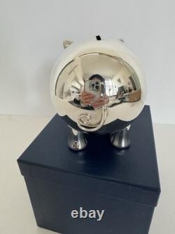 Super Rare Vintage Mikimoto 925 SS Silver Piggy Bank 5 Long New With Box(has cut)