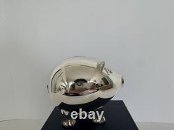 Super Rare Vintage Mikimoto 925 SS Silver Piggy Bank 5 Long New With Box(has cut)