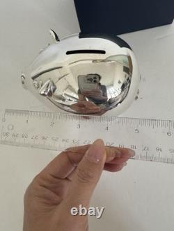 Super Rare Vintage Mikimoto 925 SS Silver Piggy Bank 5 Long New With Box(has cut)