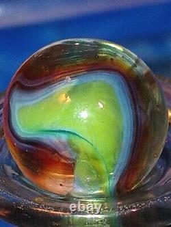 Super Rare Vintage Mint Christensen Agate Marble Electric Color Swirls