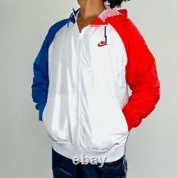 Super Rare Vintage Nike Windrunner Windbreaker Full Zip Red Blue White L