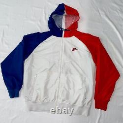 Super Rare Vintage Nike Windrunner Windbreaker Full Zip Red Blue White L