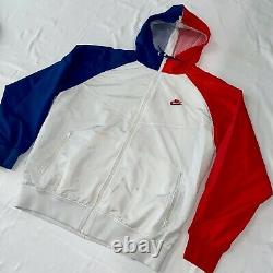 Super Rare Vintage Nike Windrunner Windbreaker Full Zip Red Blue White L