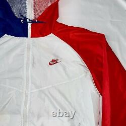 Super Rare Vintage Nike Windrunner Windbreaker Full Zip Red Blue White L