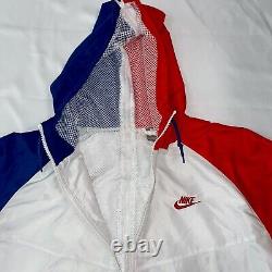 Super Rare Vintage Nike Windrunner Windbreaker Full Zip Red Blue White L