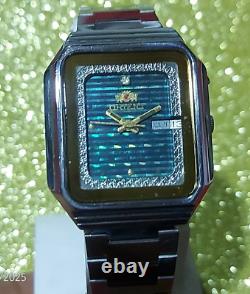 Super Rare Vintage Orient Watch Automatic D/D Steel Watch Unique Dial Japan Made