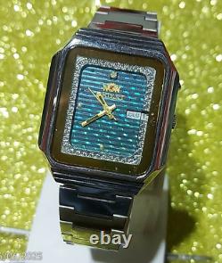 Super Rare Vintage Orient Watch Automatic D/D Steel Watch Unique Dial Japan Made