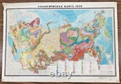 Super Rare Vintage Orig. 1961 Russian Geologic Map of CCCP 25 x 36 110M Scale