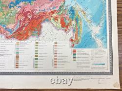 Super Rare Vintage Orig. 1961 Russian Geologic Map of CCCP 25 x 36 110M Scale