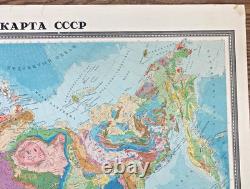 Super Rare Vintage Orig. 1961 Russian Geologic Map of CCCP 25 x 36 110M Scale