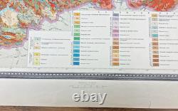 Super Rare Vintage Orig. 1961 Russian Geologic Map of CCCP 25 x 36 110M Scale