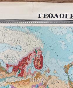 Super Rare Vintage Orig. 1961 Russian Geologic Map of CCCP 25 x 36 110M Scale