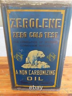 Super Rare Vintage Original 1920s Zerolene Standard Oil Motor Oil Large Can