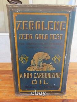 Super Rare Vintage Original 1920s Zerolene Standard Oil Motor Oil Large Can
