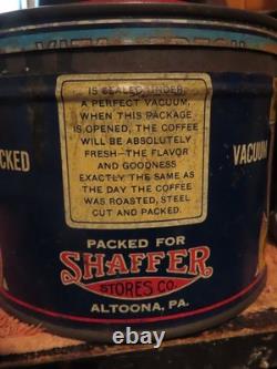 Super Rare Vintage Original Log Cabin Shaffer Stores Coffee Can Super Rare Vintage Original Log Cabin Shaffer Stores Coffee Can