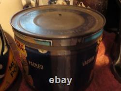 Super Rare Vintage Original Log Cabin Shaffer Stores Coffee Can Super Rare Vintage Original Log Cabin Shaffer Stores Coffee Can