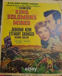 Super Rare Vintage Original1950 King Solomon's Minesone Sheet Movie Poster