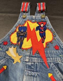 Super Rare Vintage Osh Kosh Superman Batman Flash Little Editions Overall Kids