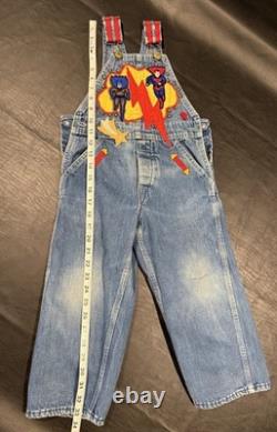 Super Rare Vintage Osh Kosh Superman Batman Flash Little Editions Overall Kids