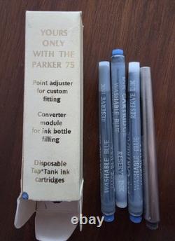 Super Rare Vintage Parker 75 Gold Grid Fountain Pen & Mechanical Pencil SetNOS