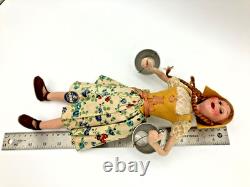 Super Rare Vintage Pedro Gros Doll Madrid Spain Young Woman Carrying Pails 13